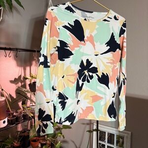 Hang‎ Ten Women's Floral Print Long Sleeve Top Casual Shirt M